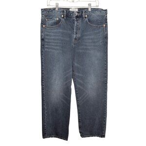 We The Free Jeans Womens Size 31 High-Rise Straight Button Fly Blue Denim